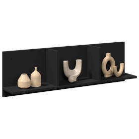 Engineered wood black wall shelf 100x16.5x30 cm by , Shelves and shelves - Ref: Foro24-854860, Price: 39,99 €, Discount: %