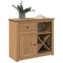 Sideboard with drawer Panama solid pine wood 93x40x80 cm by , Sideboards - Ref: Foro24-4016386, Price: 156,60 €, Discount: %