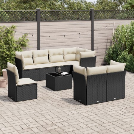 Garden sofa set, 8 pieces, with black synthetic rattan cushions. by , Garden sets - Ref: Foro24-3249775, Price: 548,99 €, Dis...