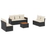 8-teiliges Gartensofa-Set und Kissen aus schwarzem Kunststoff-Rattan. von , Gartensets - Ref: Foro24-3258283, Preis: 432,89 €...