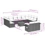 Garden sofa set with 13 pieces of black synthetic rattan and cushions. by , Garden sets - Ref: Foro24-3257127, Price: 807,22 ...