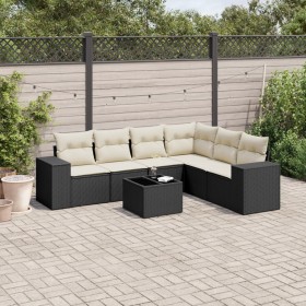 Set de comedor de jardín 7 pzas y cojines ratán sintético negro by , Garden sets - Ref: Foro24-3254953, Price: 461,99 €, Disc...