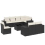 8-teiliges Gartensofa-Set und Kissen aus schwarzem Kunststoff-Rattan. von , Gartensets - Ref: Foro24-3255183, Preis: 637,92 €...