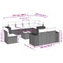 8-teiliges Gartensofa-Set und Kissen aus schwarzem Kunststoff-Rattan. von , Gartensets - Ref: Foro24-3255183, Preis: 637,92 €...