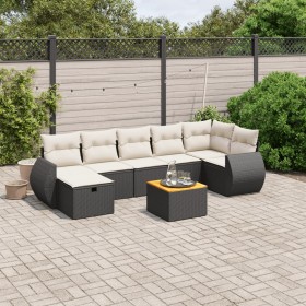 8-teiliges Gartensofa-Set und Kissen aus schwarzem Kunststoff-Rattan. von , Gartensets - Ref: Foro24-3265067, Preis: 525,32 €...