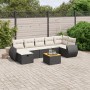 8-teiliges Gartensofa-Set und Kissen aus schwarzem Kunststoff-Rattan. von , Gartensets - Ref: Foro24-3265067, Preis: 525,66 €...