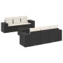 Set de comedor de jardín 7 pzas y cojines ratán sintético negro by , Garden sets - Ref: Foro24-3254643, Price: 512,99 €, Disc...