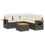 6-teiliges Gartensofa-Set und Kissen aus schwarzem Kunststoff-Rattan. von , Gartensets - Ref: Foro24-3226805, Preis: 397,67 €...