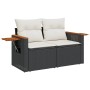 6-teiliges Gartensofa-Set und Kissen aus schwarzem Kunststoff-Rattan. von , Gartensets - Ref: Foro24-3226805, Preis: 397,67 €...