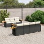 8-teiliges Gartensofa-Set und Kissen aus schwarzem Kunststoff-Rattan. von , Gartensets - Ref: Foro24-3226644, Preis: 544,43 €...