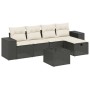 6-piece garden sofa set with black synthetic rattan cushions by , Garden sets - Ref: Foro24-3264402, Price: 396,02 €, Discoun...