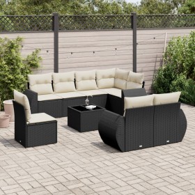 8-teiliges Gartensofa-Set mit schwarzen Polstern aus synthetischem Rattan. von , Gartensets - Ref: Foro24-3253983, Preis: 625...