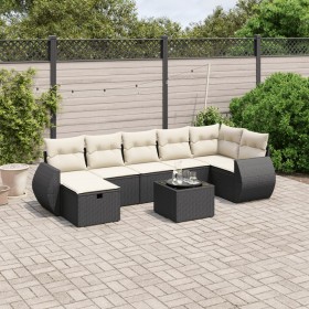 8-teiliges Gartensofa-Set und Kissen aus schwarzem Kunststoff-Rattan. von , Gartensets - Ref: Foro24-3264132, Preis: 548,48 €...