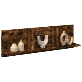 Wall-mounted furniture made of smoked oak engineered wood, 100x16.5x30 cm. by , Shelves and shelves - Ref: Foro24-854863, Pri...