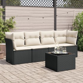 Gartenmöbel-Set 5-teilig mit schwarzen Polstern aus synthetischem Rattan von , Gartensets - Ref: Foro24-3249075, Preis: 296,9...