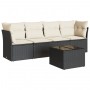 Set de muebles de jardín 5 pzas y cojines ratán sintético negro de , Conjuntos de jardín - Ref: Foro24-3249075, Precio: 300,5...