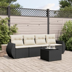 Gartenmöbel-Set 5-teilig mit schwarzen Polstern aus synthetischem Rattan von , Gartensets - Ref: Foro24-3253423, Preis: 337,1...