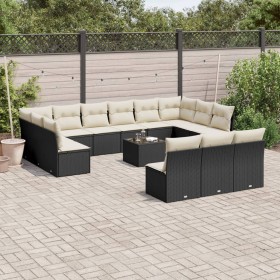 Gartensofagarnitur 14-teilig mit schwarzen Polstern aus synthetischem Rattan. von , Gartensets - Ref: Foro24-3250235, Preis: ...