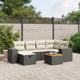 Garten-Essgruppe 7-teilig mit schwarzen Polstern aus synthetischem Rattan. von , Gartensets - Ref: Foro24-3265172, Preis: 449...