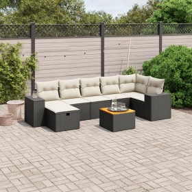 8-teiliges Gartensofa-Set und Kissen aus schwarzem Kunststoff-Rattan. von , Gartensets - Ref: Foro24-3265179, Preis: 524,17 €...