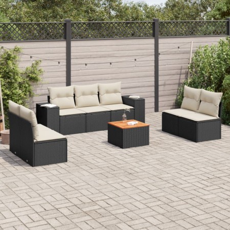 Set de sofás de jardín 8 piezas y cojines ratán sintético negro by , Garden sets - Ref: Foro24-3257729, Price: 450,99 €, Disc...