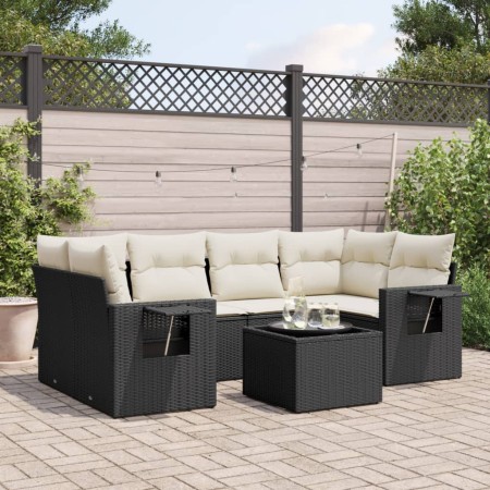 7-piece garden dining set with black synthetic rattan cushions by , Garden sets - Ref: Foro24-3252253, Price: 466,95 €, Disco...