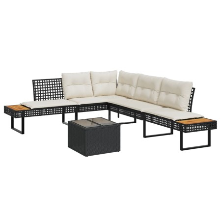 Gartensofa-Set, 2-teilig, mit PE-Rattan und schwarzer Glasplatte. von , Gartensets - Ref: Foro24-3277493, Preis: 403,17 €, Ra...