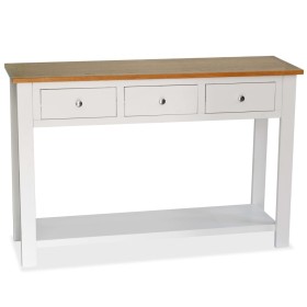 Solid oak wood console table 118x35x77 cm by , Side tables - Ref: Foro24-247053, Price: 221,99 €, Discount: %