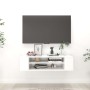 Hanging TV stand made of white plywood 100x30x26.5cm by , TV Furniture - Ref: Foro24-806229, Price: 40,68 €, Discount: %