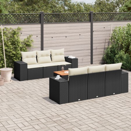 7-piece garden dining set with black synthetic rattan cushions by , Garden sets - Ref: Foro24-3257666, Price: 499,68 €, Disco...