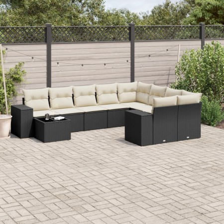 Garden sofa set 10 pieces with black synthetic rattan cushions by , Garden sets - Ref: Foro24-3255393, Price: 657,25 €, Disco...