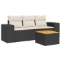 4-piece garden sofa set with black synthetic rattan cushions by , Garden sets - Ref: Foro24-3257645, Price: 273,67 €, Discoun...