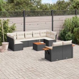 Garden sofa set 10 pieces with black synthetic rattan cushions by , Garden sets - Ref: Foro24-3227134, Price: 617,57 €, Disco...