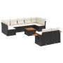 Garden sofa set 10 pieces with black synthetic rattan cushions by , Garden sets - Ref: Foro24-3227134, Price: 618,25 €, Disco...