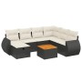 8-teiliges Gartensofa-Set und Kissen aus schwarzem Kunststoff-Rattan. von , Gartensets - Ref: Foro24-3265074, Preis: 525,66 €...