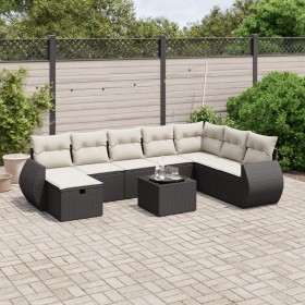 Set de sofás de jardín 8 piezas y cojines ratán sintético negro by , Garden sets - Ref: Foro24-3264212, Price: 580,99 €, Disc...