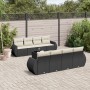 8-teiliges Gartensofa-Set und Kissen aus schwarzem Kunststoff-Rattan. von , Gartensets - Ref: Foro24-3253483, Preis: 597,01 €...