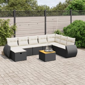 8-teiliges Gartensofa-Set und Kissen aus schwarzem Kunststoff-Rattan. von , Gartensets - Ref: Foro24-3265095, Preis: 546,88 €...