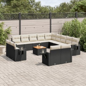 Garden furniture set, 14 pieces with black synthetic rattan cushions. by , Garden sets - Ref: Foro24-3257169, Price: 936,92 €...