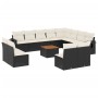 Garden sofa set with 13 pieces of black synthetic rattan and cushions. by , Garden sets - Ref: Foro24-3257141, Price: 741,60 ...