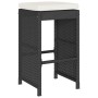 High garden bar stools with 2 black PE rattan cushions by , Garden chairs - Ref: Foro24-368686, Price: 130,27 €, Discount: %