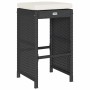 High garden bar stools with 2 black PE rattan cushions by , Garden chairs - Ref: Foro24-368686, Price: 130,27 €, Discount: %