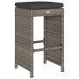 Hochbarhocker für den Garten mit 4 Stück grauen PE-Rattan-Kissen. von , Gartenstühle - Ref: Foro24-368690, Preis: 251,92 €, R...