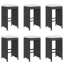 High garden bar stools with 6 black PE rattan cushions by , Garden chairs - Ref: Foro24-368692, Price: 366,27 €, Discount: %