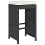 High garden bar stools with 6 black PE rattan cushions by , Garden chairs - Ref: Foro24-368692, Price: 366,27 €, Discount: %