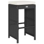 High garden bar stools with 6 black PE rattan cushions by , Garden chairs - Ref: Foro24-368692, Price: 366,27 €, Discount: %