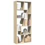 Wooden room divider bookcase in Sonoma oak engineering 67x25x161.5 cm by , Bookcases and shelves - Ref: Foro24-858077, Price:...