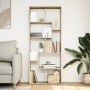 Wooden room divider bookcase in Sonoma oak engineering 67x25x161.5 cm by , Bookcases and shelves - Ref: Foro24-858077, Price:...