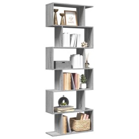 Divider bookcase 6 levels in Sonoma gray wood 70x24x193 cm by , Bookcases and shelves - Ref: Foro24-858089, Price: 79,45 €, D...