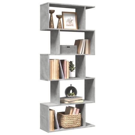 Divider bookcase 5 levels gray wood concrete 70x24x161 cm by , Bookcases and shelves - Ref: Foro24-858096, Price: 71,54 €, Di...